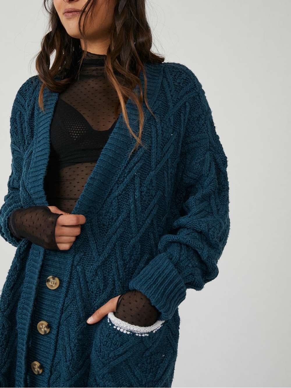 Free People Montana Cable Cardi
